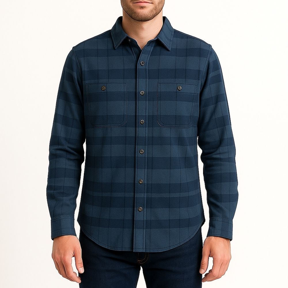 Lucky Brand Mens Blue Plaid Button Up Size XL Fall Casual Lagenlook Rugged